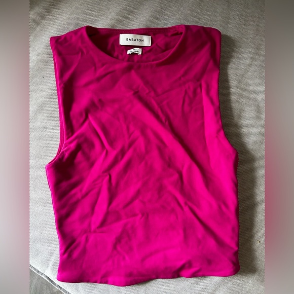 HOT PINK ARITZIA CONTOUR MUSCLE TANK - Picture 1 of 7